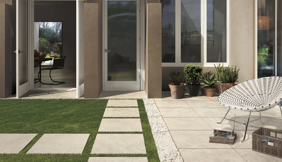 Stone patio installation in Ajax by KANU Interlocking