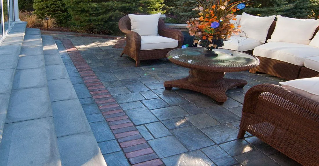 Stone patio installation in North York by KANU Interlocking