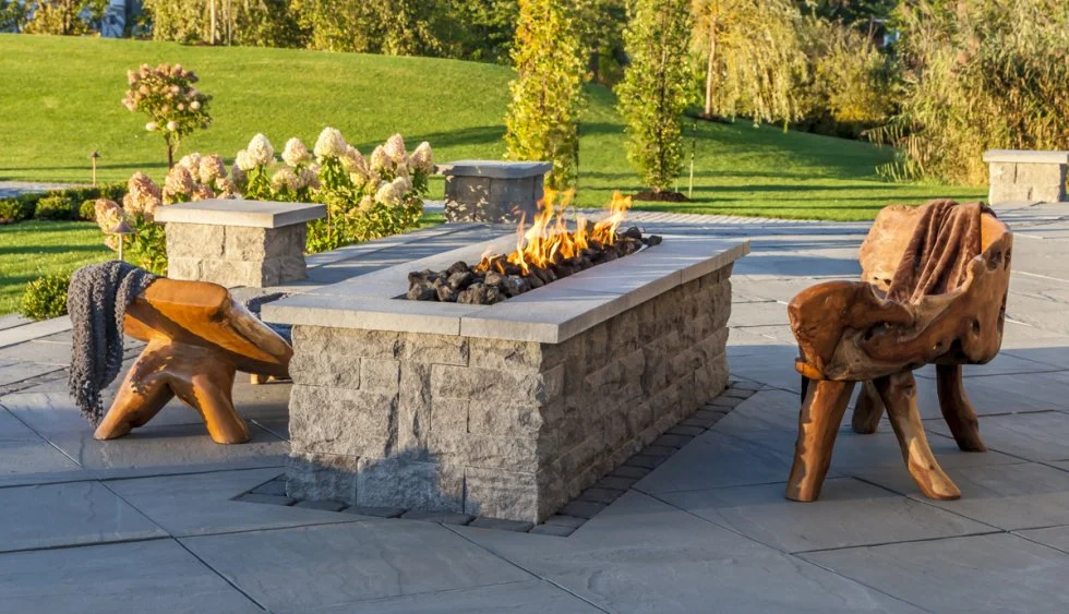 Interlocking fire pit in Scarborough by KANU Interlocking